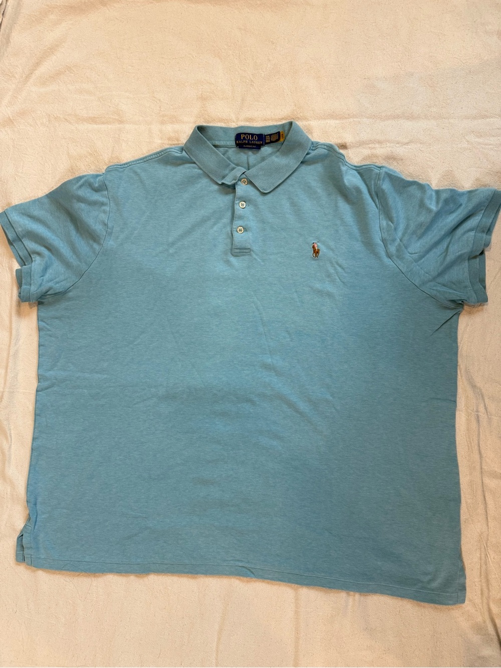 Polo by Ralph Lauren Sky Blue Cotton Polo Shirt with Pony Logo